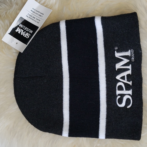 SPAM brand unisex Black Beanie NWT - Picture 1 of 5